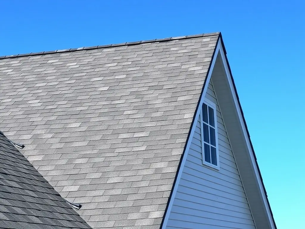 A newly installed roof on a house, highlighting the quality materials and professional installation of roof replacement services.