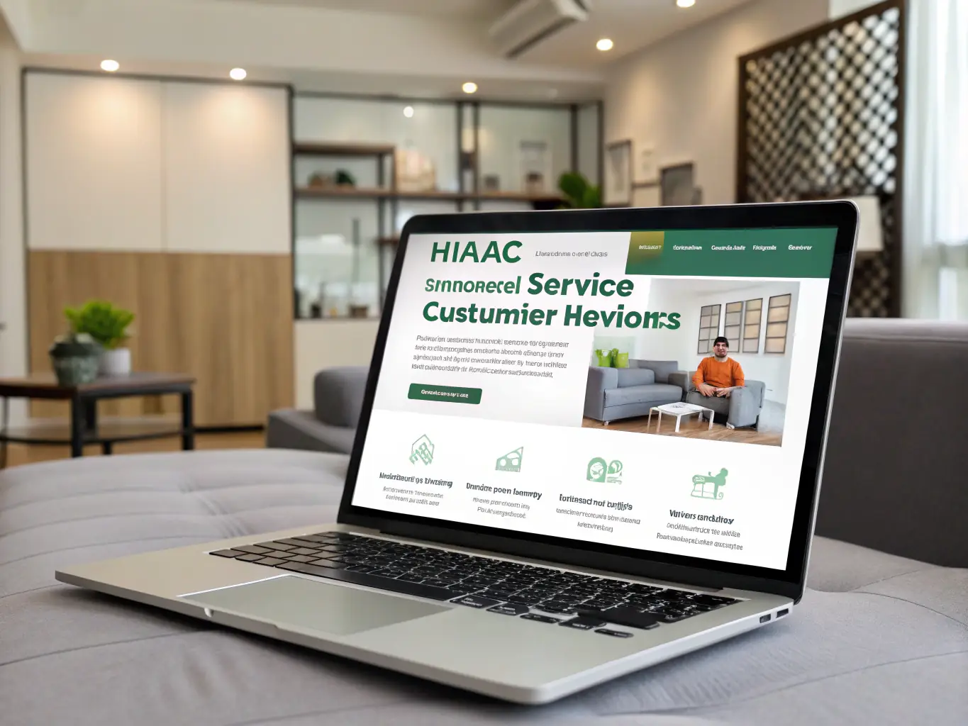 A modern, user-friendly website design for an HVAC company, highlighting their services and customer testimonials.