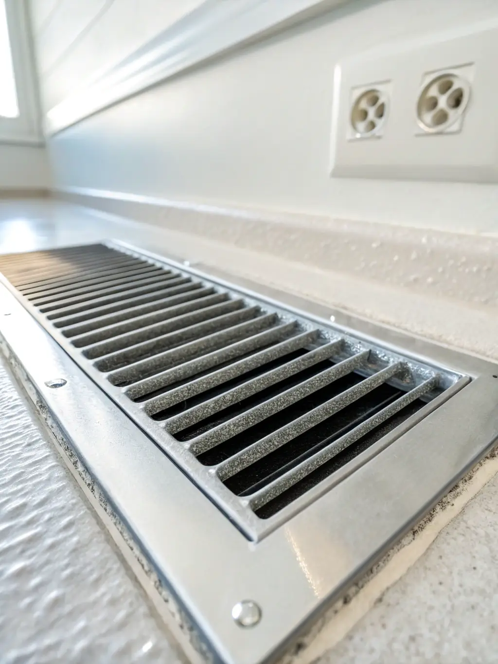 A clean, well-maintained HVAC vent, showcasing the results of Jim's HVAC vent cleaning service. The image should highlight the removal of dust and debris.
