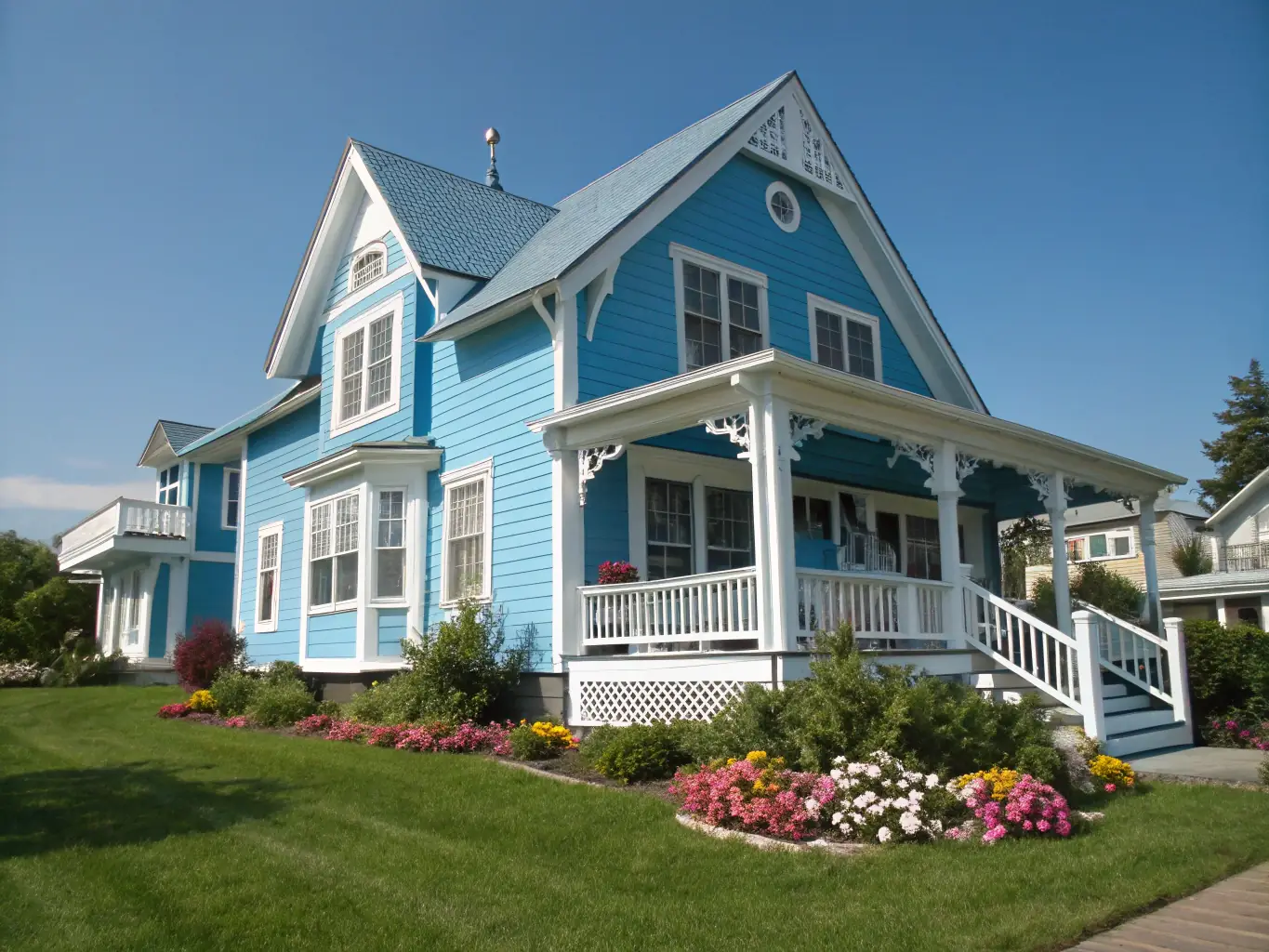 A well-maintained house exterior with a vibrant and protective paint job, demonstrating Ted's Painting's exterior painting skills.
